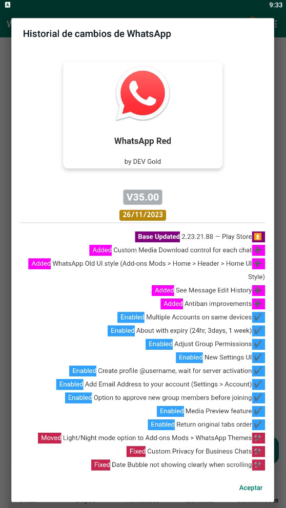 WhatsApp Plus Rojo 1